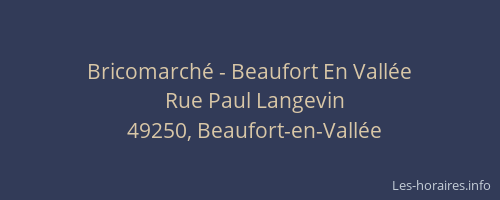 Bricomarché - Beaufort En Vallée