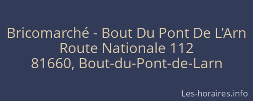 Bricomarché - Bout Du Pont De L'Arn