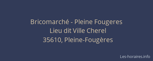 Bricomarché - Pleine Fougeres