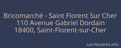 Bricomarché - Saint Florent Sur Cher