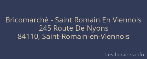 Bricomarché - Saint Romain En Viennois