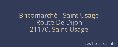 Bricomarché - Saint Usage