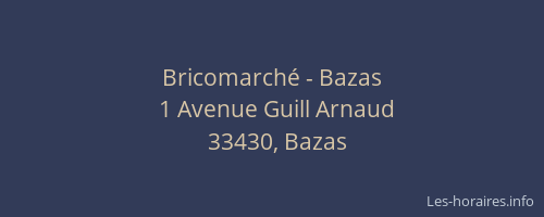 Bricomarch&eacute; - Bazas