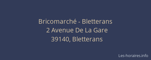 Bricomarch&eacute; - Bletterans