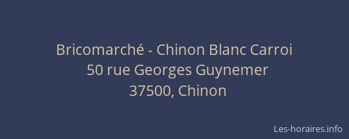 Bricomarch&eacute; - Chinon Blanc Carroi