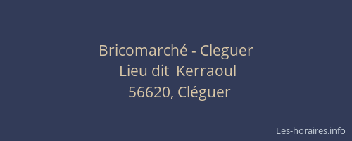 Bricomarch&eacute; - Cleguer