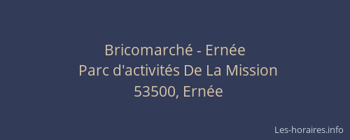 Bricomarch&eacute; - Ern&eacute;e