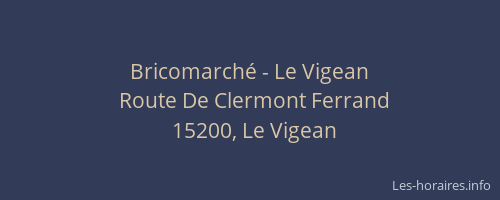 Bricomarch&eacute; - Le Vigean