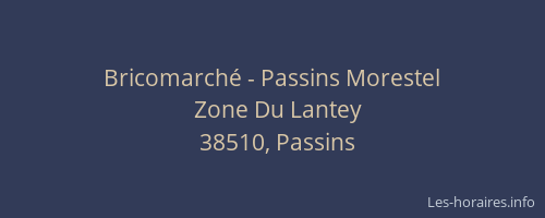 Bricomarch&eacute; - Passins Morestel