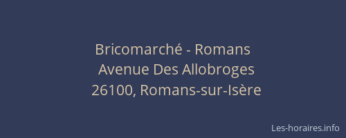 Bricomarch&eacute; - Romans