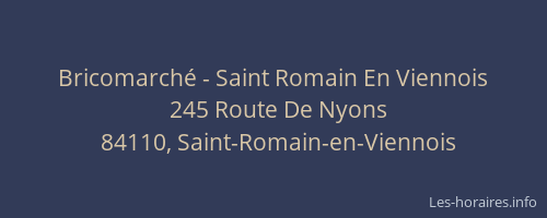 Bricomarché - Saint Romain En Viennois