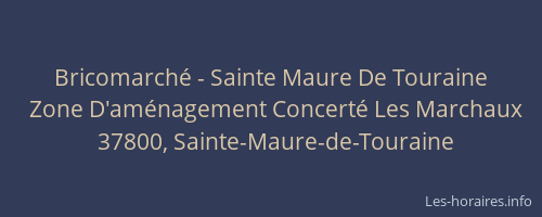 Bricomarch&eacute; - Sainte Maure De Touraine