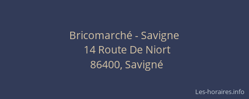 Bricomarch&eacute; - Savigne