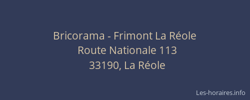 Bricorama - Frimont La Réole