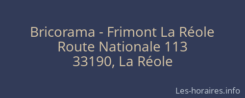 Bricorama - Frimont La Réole