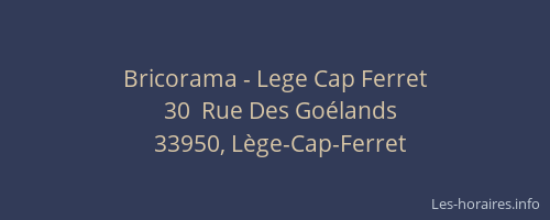 Bricorama - Lege Cap Ferret