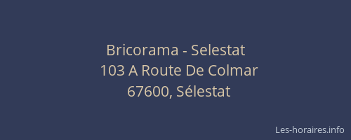 Bricorama - Selestat