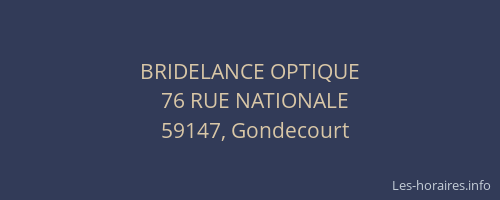 BRIDELANCE OPTIQUE