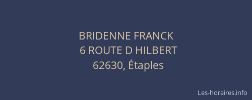 BRIDENNE FRANCK