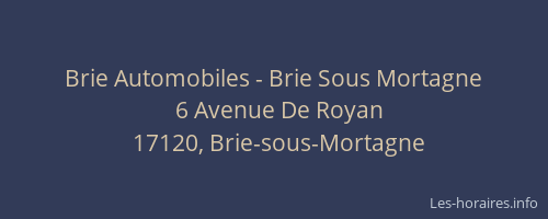 Brie Automobiles - Brie Sous Mortagne