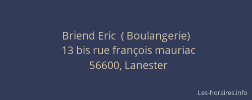 Briend Eric  ( Boulangerie)