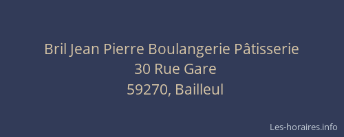 Bril Jean Pierre Boulangerie Pâtisserie