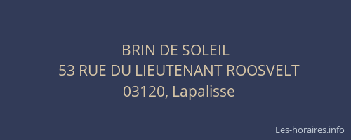 BRIN DE SOLEIL