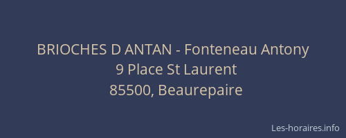 BRIOCHES D ANTAN - Fonteneau Antony