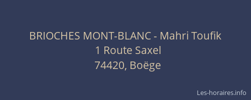 BRIOCHES MONT-BLANC - Mahri Toufik