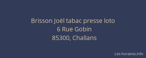 Brisson Joël tabac presse loto