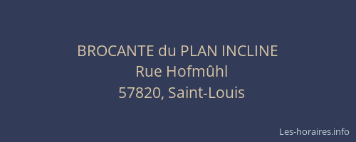 BROCANTE du PLAN INCLINE