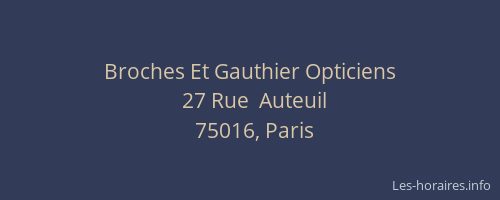 Broches Et Gauthier Opticiens