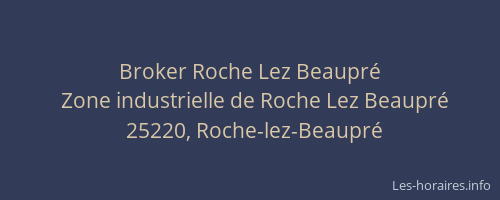Broker Roche Lez Beaupr&eacute;