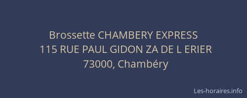Brossette CHAMBERY EXPRESS
