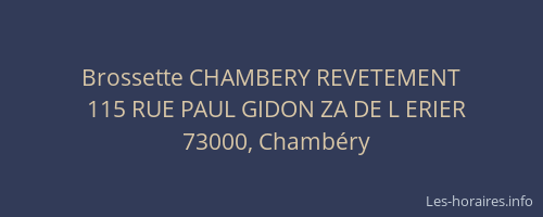 Brossette CHAMBERY REVETEMENT