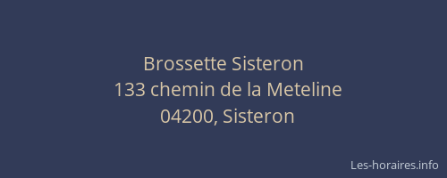 Brossette Sisteron