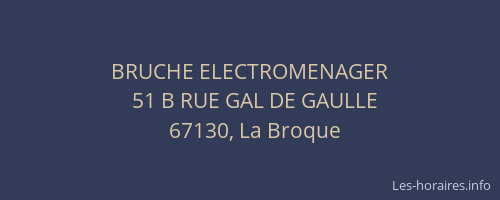 BRUCHE ELECTROMENAGER