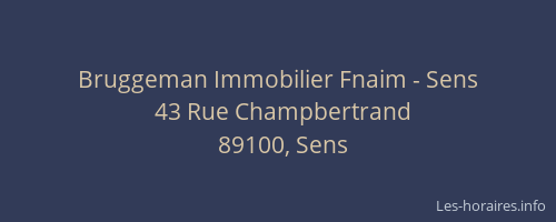 Bruggeman Immobilier Fnaim - Sens