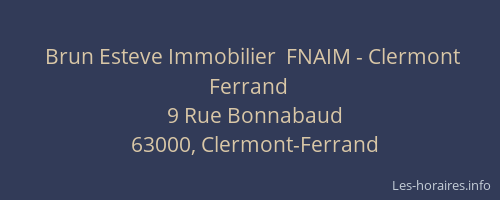 Brun Esteve Immobilier  FNAIM - Clermont Ferrand