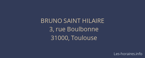 BRUNO SAINT HILAIRE