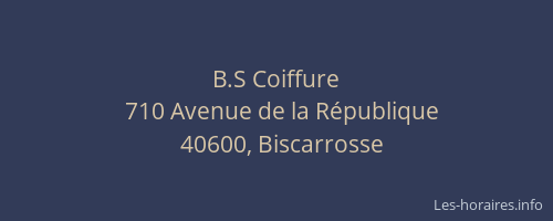 B.S Coiffure