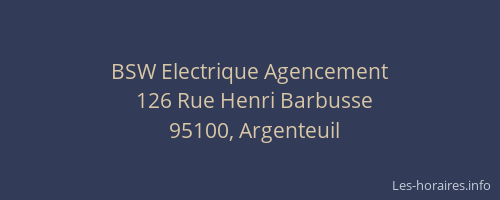 BSW Electrique Agencement
