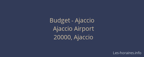 Budget - Ajaccio