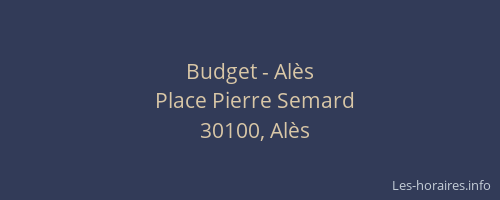 Budget - Alès