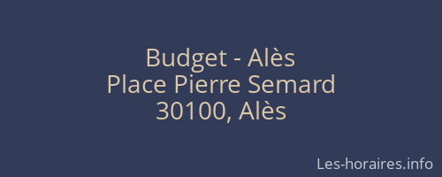 Budget - Alès