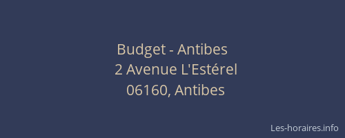 Budget - Antibes