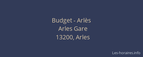 Budget - Arlès