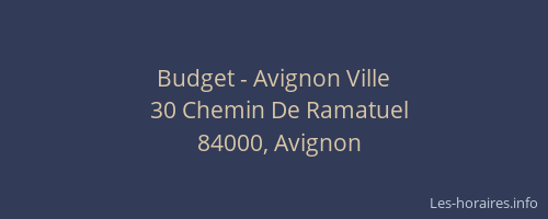 Budget - Avignon Ville