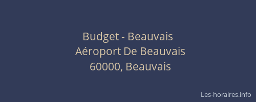 Budget - Beauvais