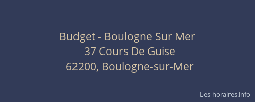 Budget - Boulogne Sur Mer